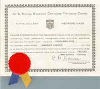 Certificate from the U.S. NROTC
