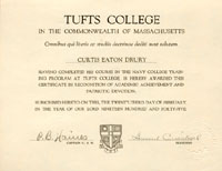 Certificate from the Navy College Training Program