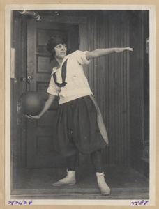 Women throwing Basketball