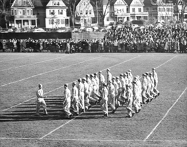 Marching on Tufts Oval
