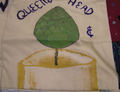 Queen's Head and Artichoke Patches for Peace quilt block